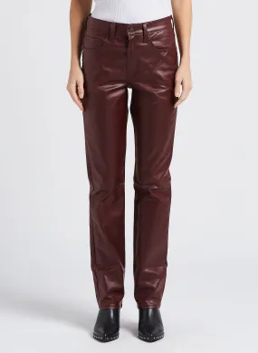 724 COATED STRAIGHT - Pantalón slim de talle alto en marron