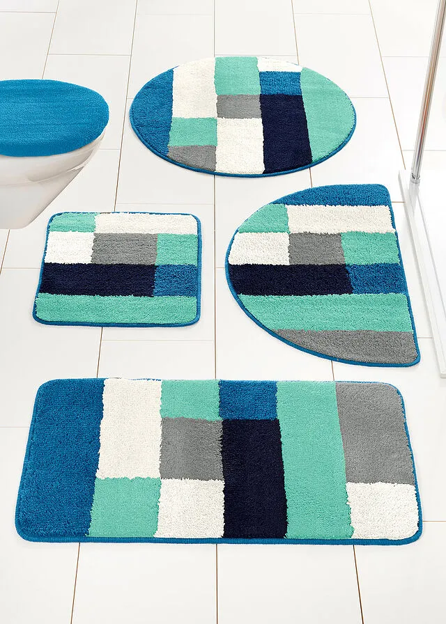 Alfombrilla de baño con diseño de colores Azul petróleo