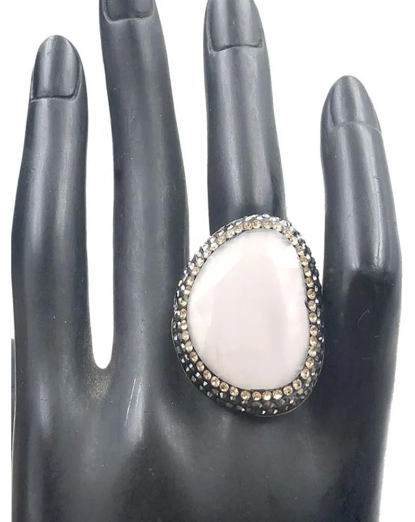 ANILLOS GRANDES DE MUJER CON CIRCONITAS Y PIERDRAS BLANCAS