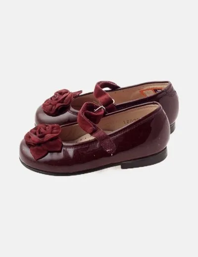 Baby style Zapato granate charol flor