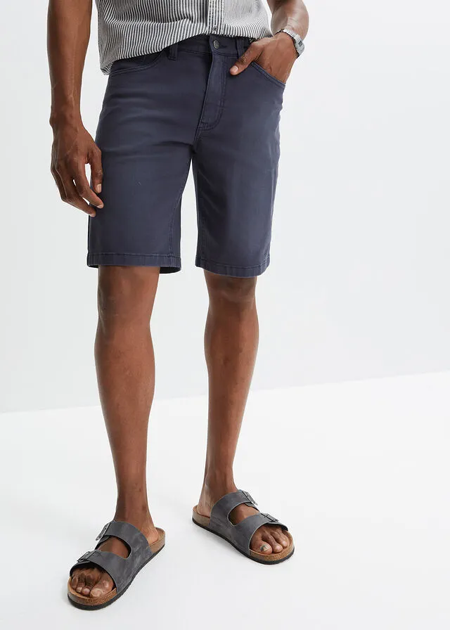 Bermudas elásticas de colores, regular fit Azul marino usado