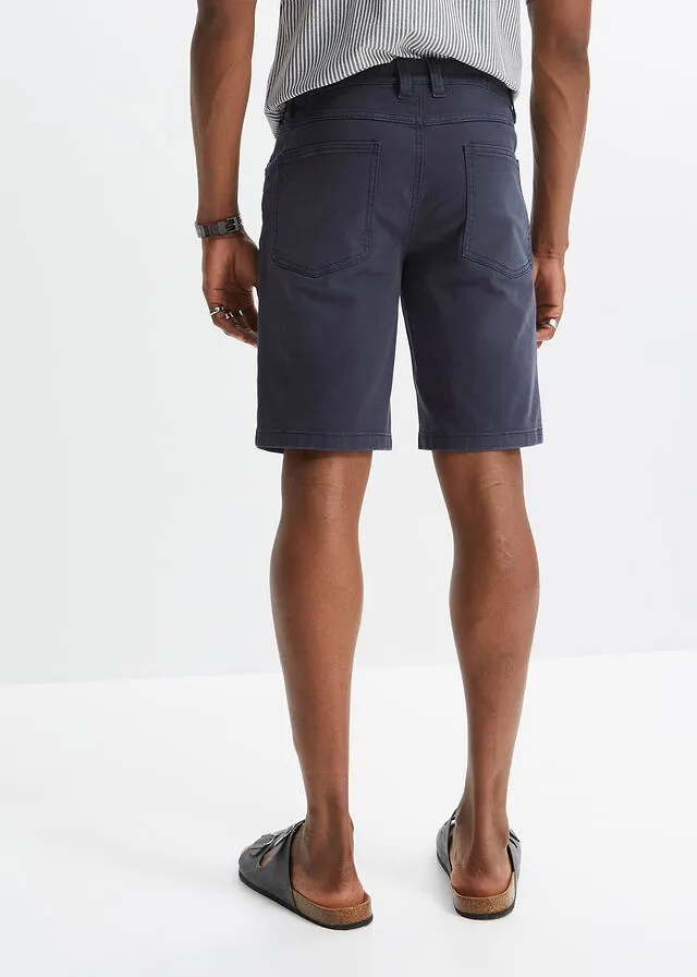 Bermudas elásticas de colores, regular fit Azul marino usado