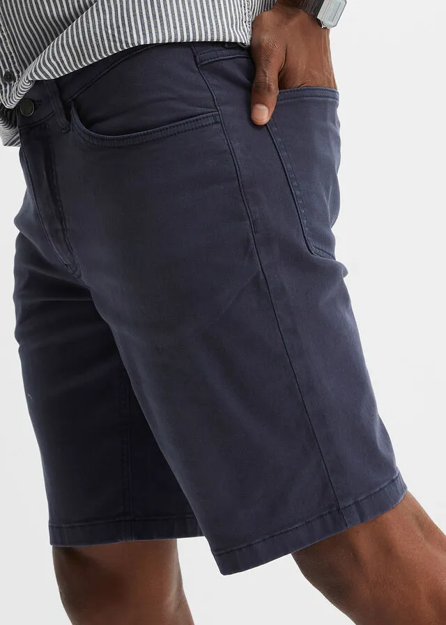 Bermudas elásticas de colores, regular fit Azul marino usado