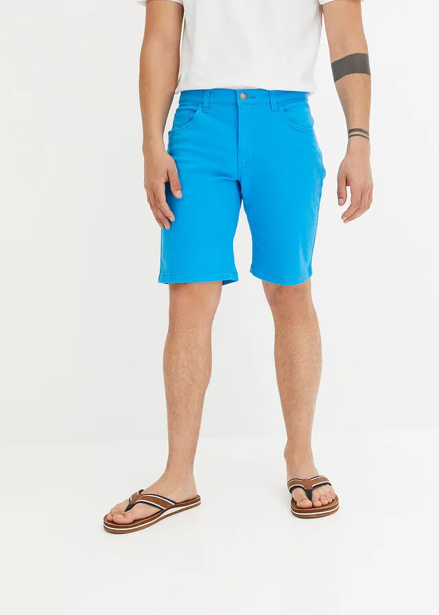 Bermudas elásticas de colores, regular fit Azul