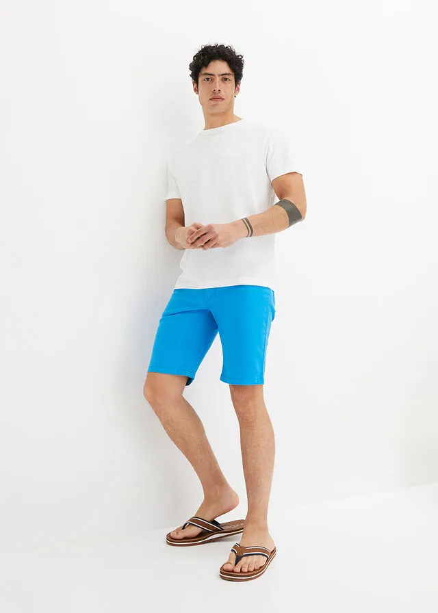 Bermudas elásticas de colores, regular fit Azul