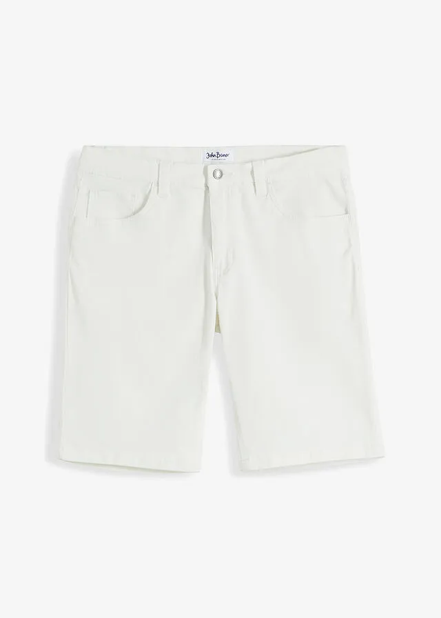 Bermudas elásticas de colores, regular fit Blanco lana