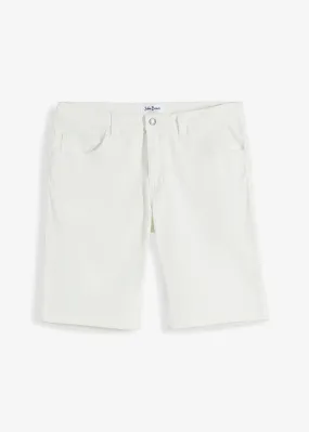 Bermudas elásticas de colores, regular fit Blanco lana