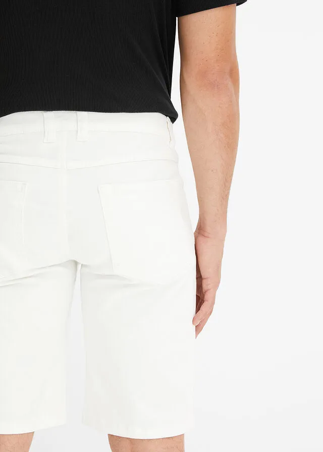 Bermudas elásticas de colores, regular fit Blanco lana