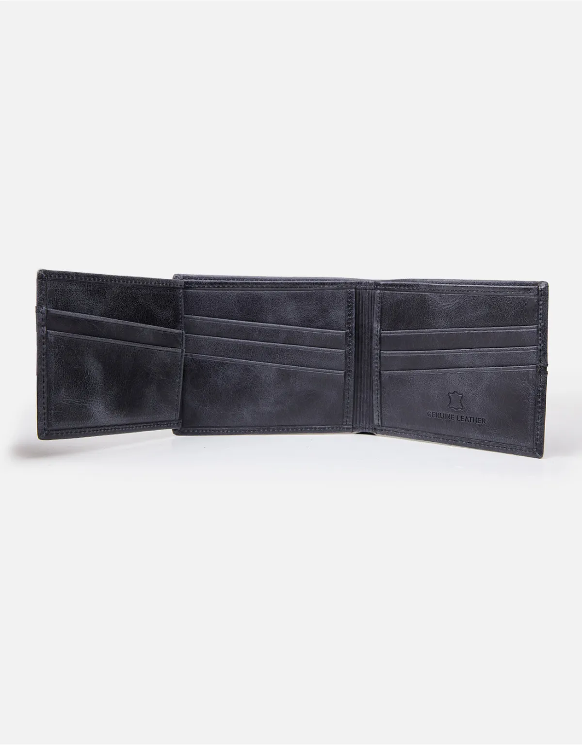 Billetera de cuero negro para hombre