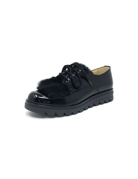 blucher charol negro pelo lengueta