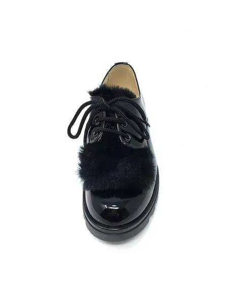 blucher charol negro pelo lengueta