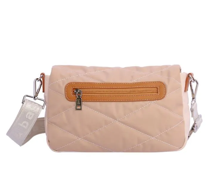 Bolso bandolera para mujer Fun and Basics Kaya de nylon natural con cremallera