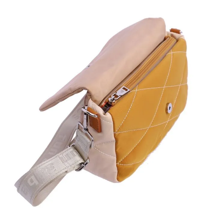 Bolso bandolera para mujer Fun and Basics Kaya de nylon natural con cremallera