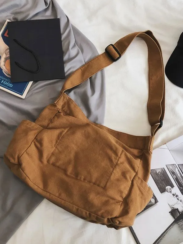 Bolso satchel grande de lona