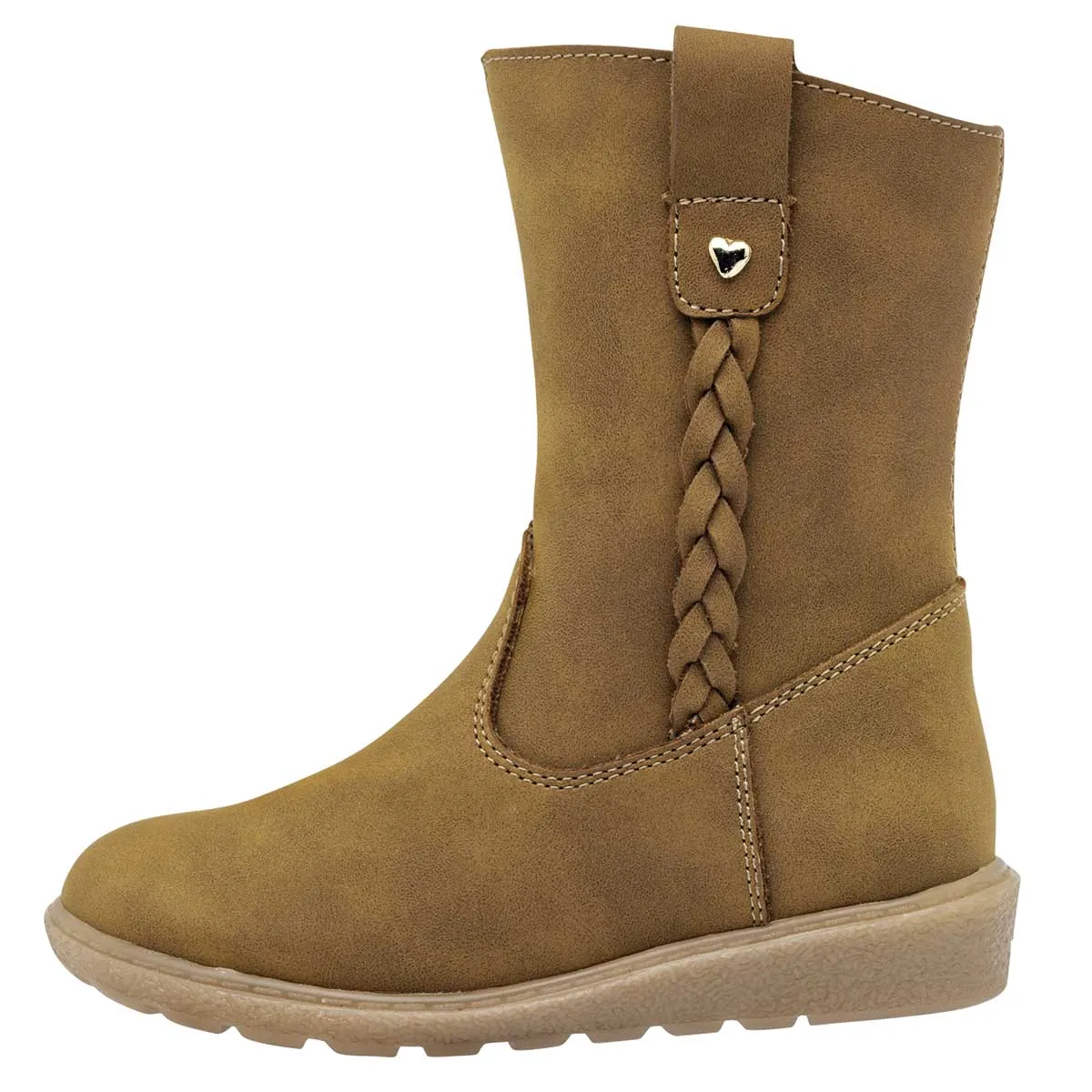 Botas Exterior Sintético Color Camel Para Niña De Ensueño