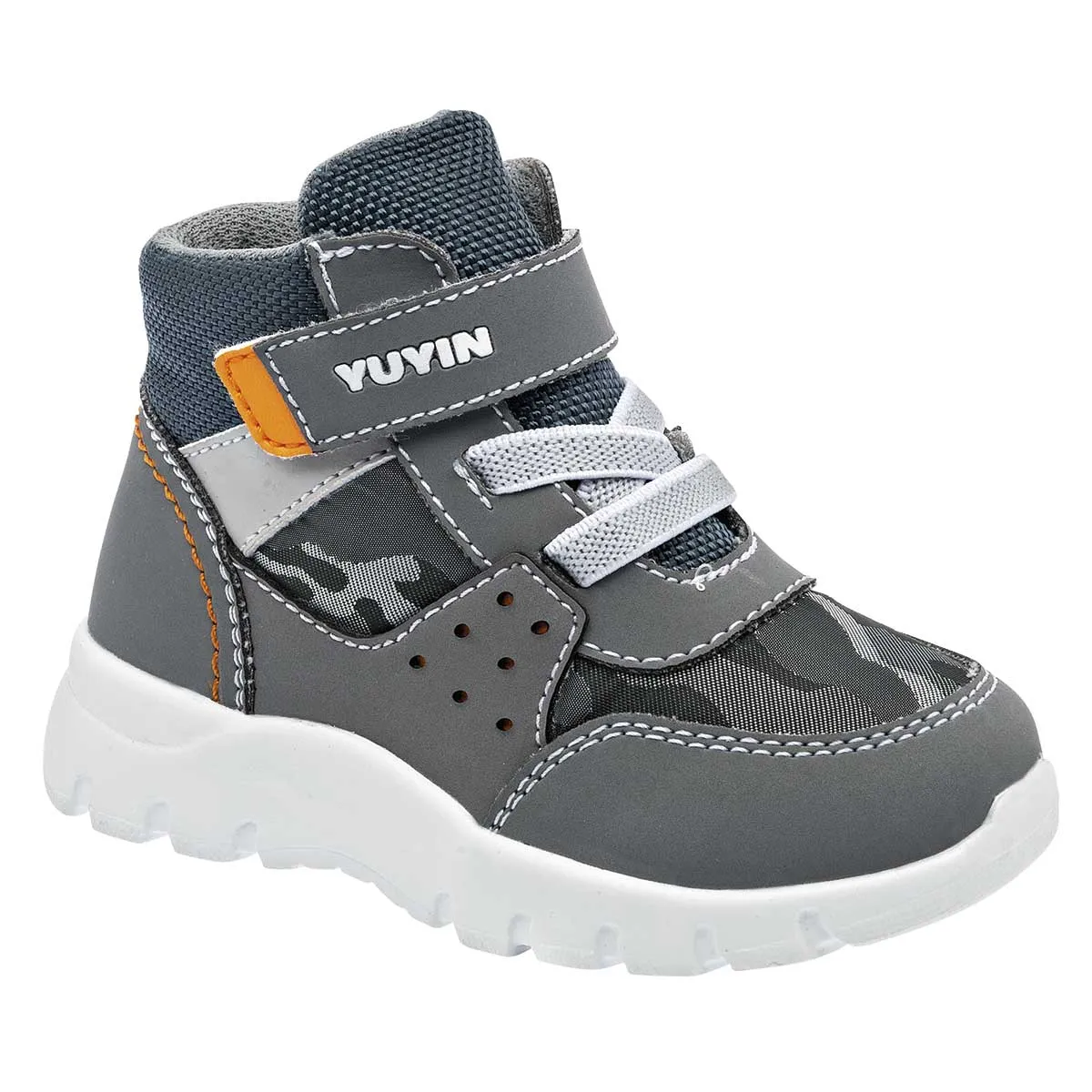 Botas Exterior Sintético Color Gris Para Niño De Yuyin