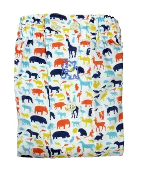 Boxer Kiff-kiff de tela estampado con animalitos en vivos colores