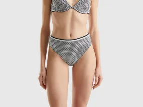 Braguita de bikini de talle alto con monograma