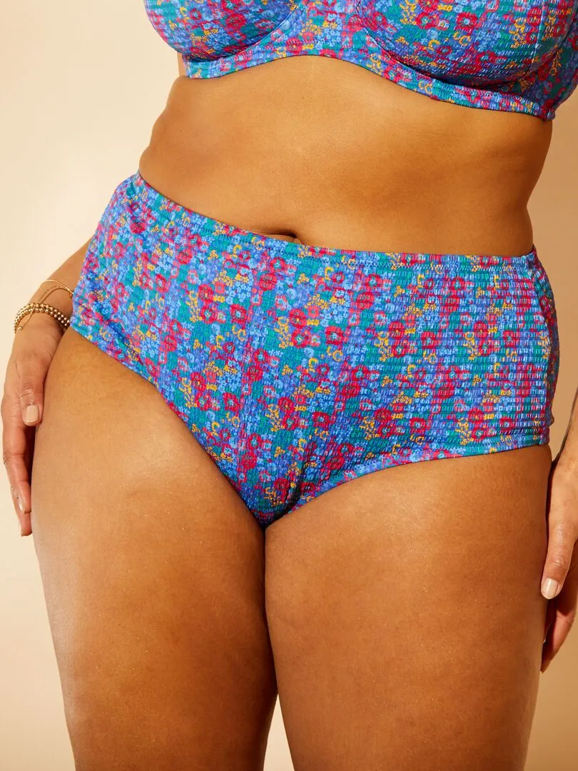 Braguita de bikini efecto seersucker - AZUL