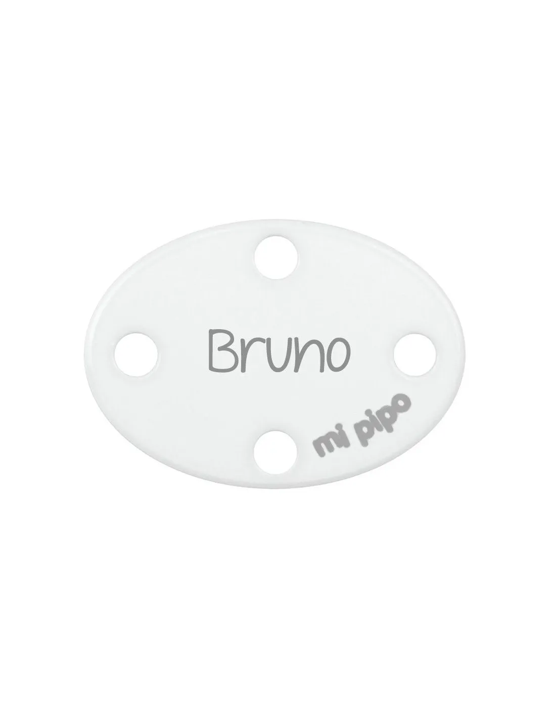 Broche-Pinza Ovalado Blanco Personalizado de Mi Pipo