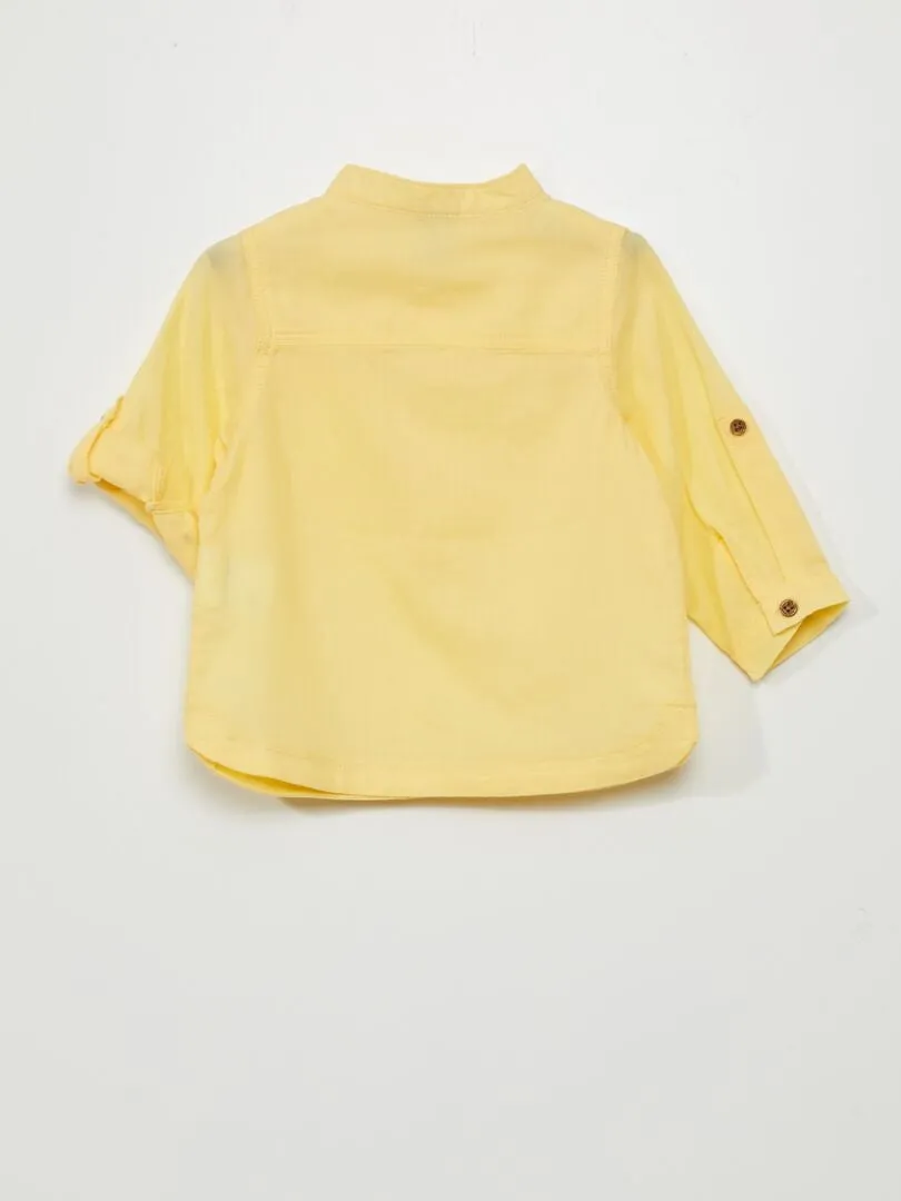 Camisa con cuello panadero - AMARILLO