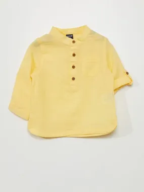 Camisa con cuello panadero - AMARILLO