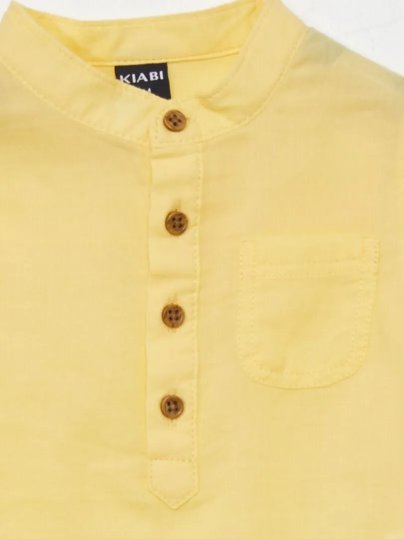 Camisa con cuello panadero - AMARILLO