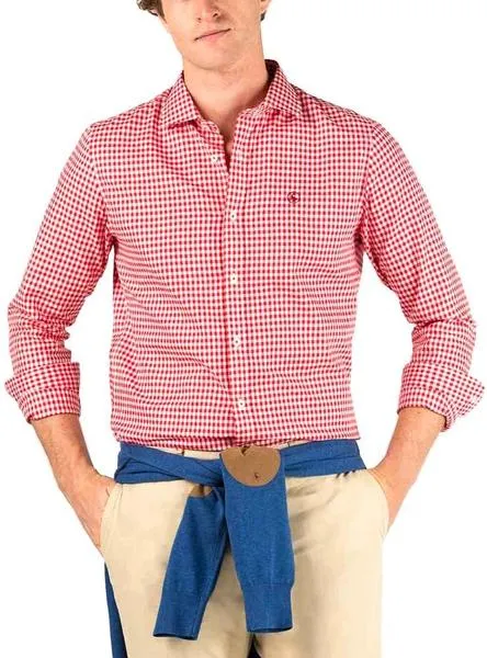 camisa el ganso vichy rojo para hombre