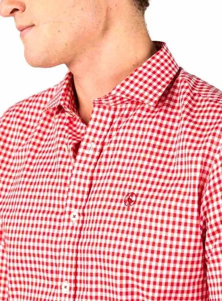 camisa el ganso vichy rojo para hombre