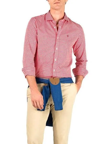 camisa el ganso vichy rojo para hombre