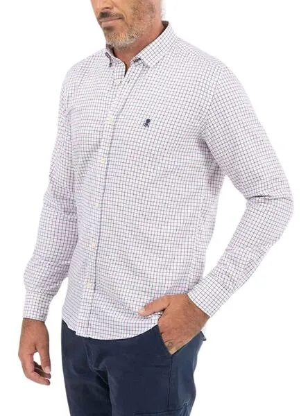 Camisa El Pulpo Caoba Blanca Cuadros para Hombre