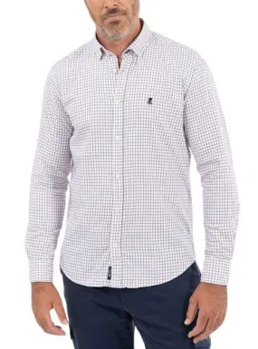 Camisa El Pulpo Caoba Blanca Cuadros para Hombre