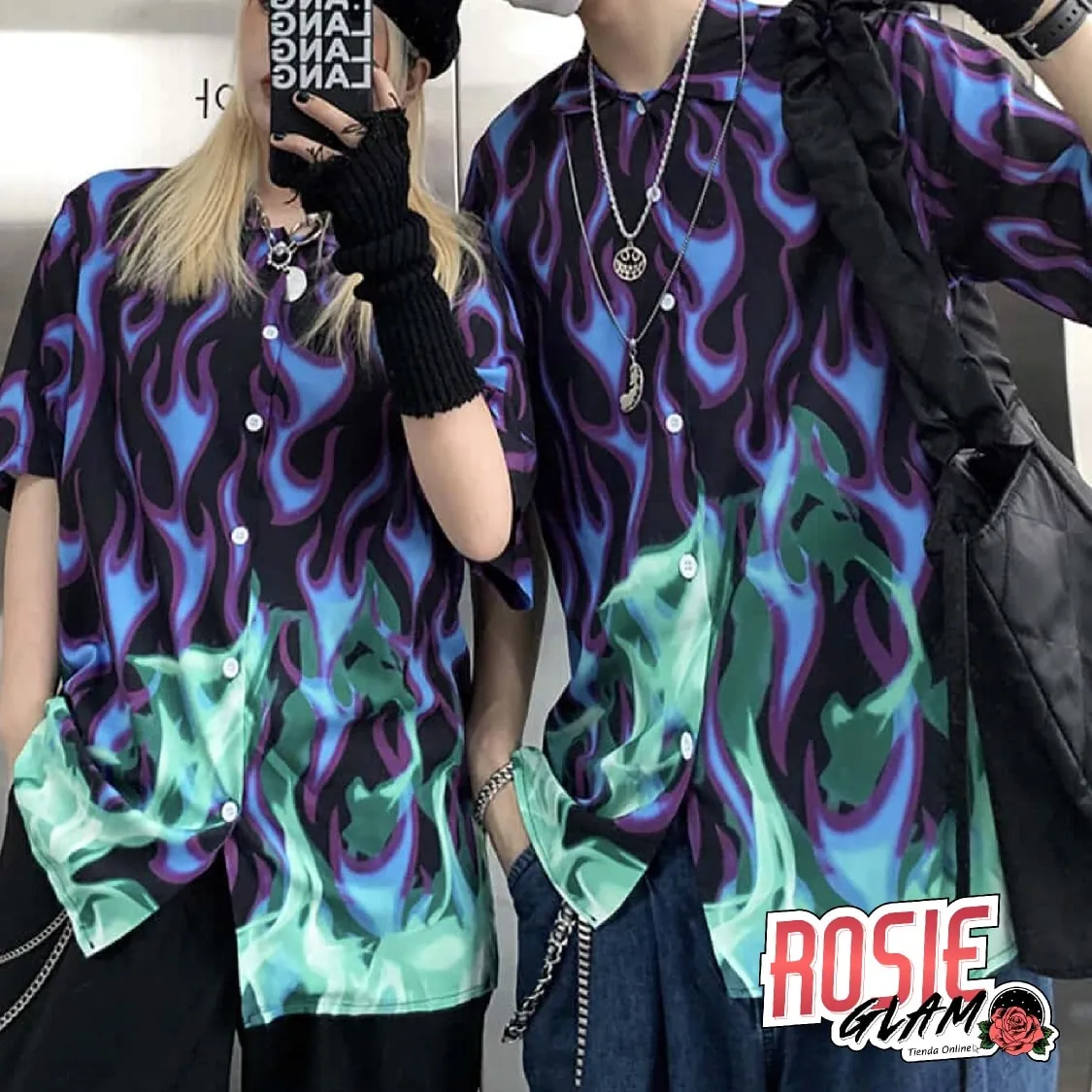 Camisa Llamas De Colores - Rosieglam