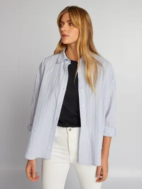 Camisa oversize a rayas - AZUL