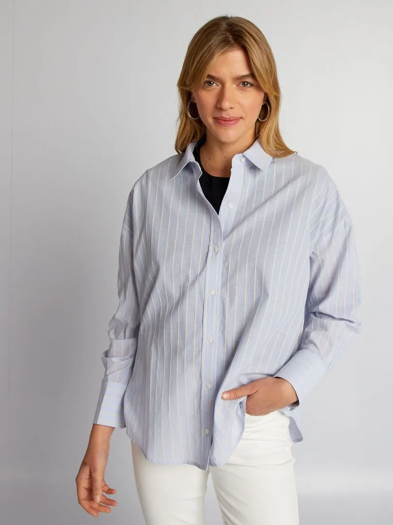 Camisa oversize a rayas - AZUL