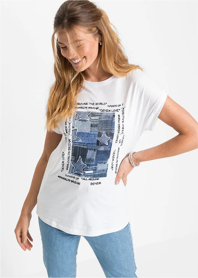 Camiseta con estampado Blanco