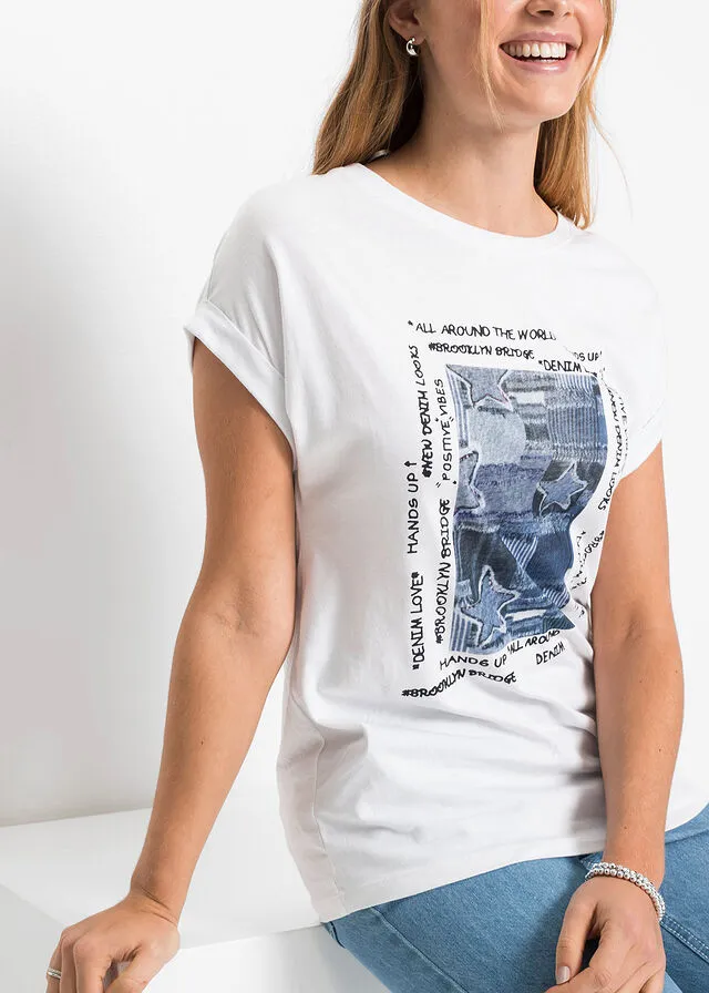 Camiseta con estampado Blanco