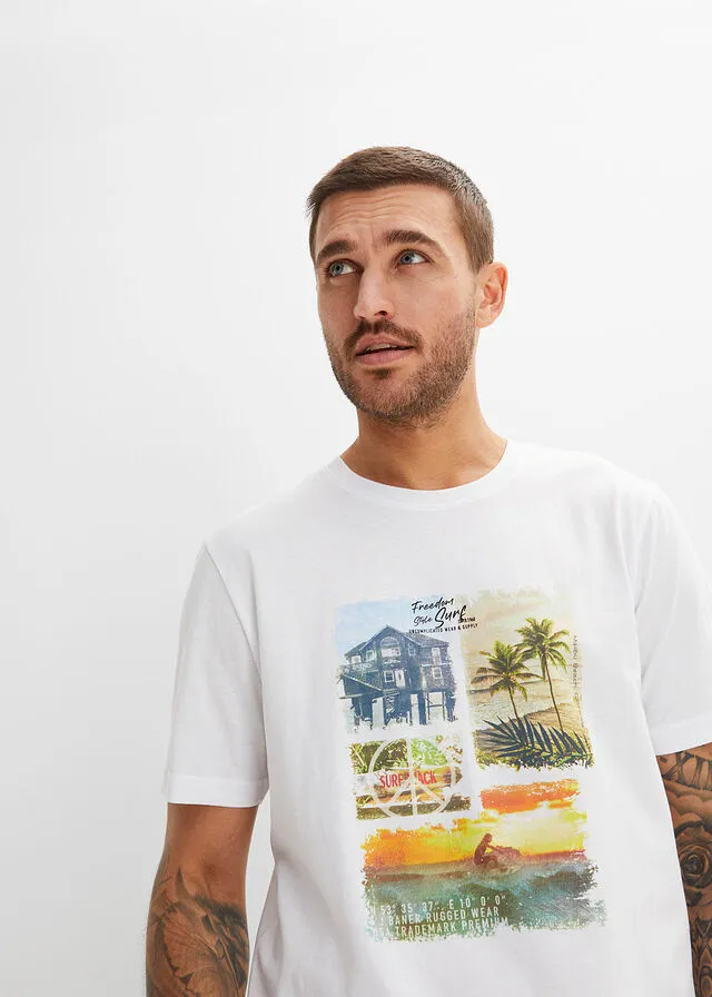 Camiseta con estampado fotográfico Blanco con estampado gráfico