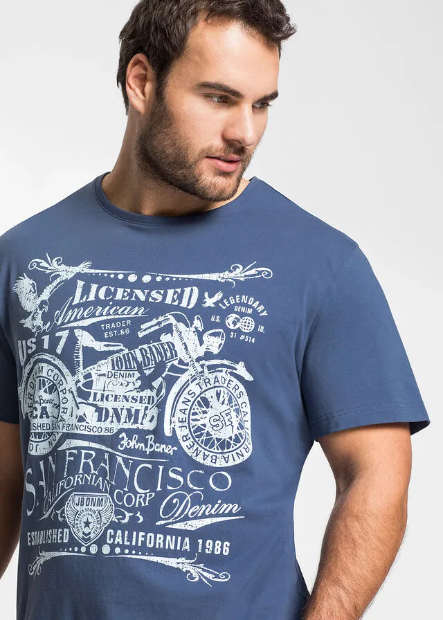 Camiseta con estampado índigo