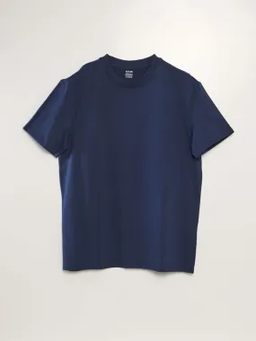 Camiseta de algodón con cuello redondo - Azul