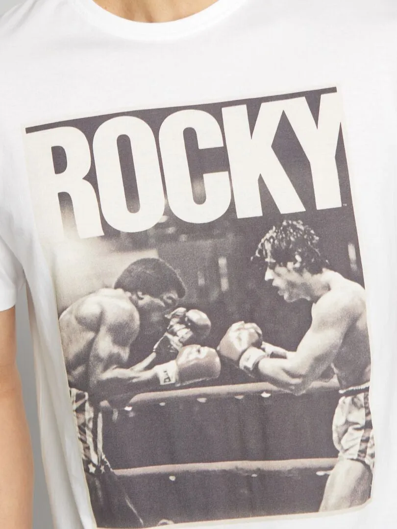 Camiseta de cuello redondo 'Rocky Balboa' - blanco