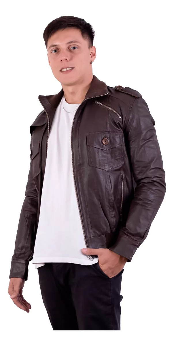 Campera De Cuero Vacuno De Hombre  -  Modelo: Maxi