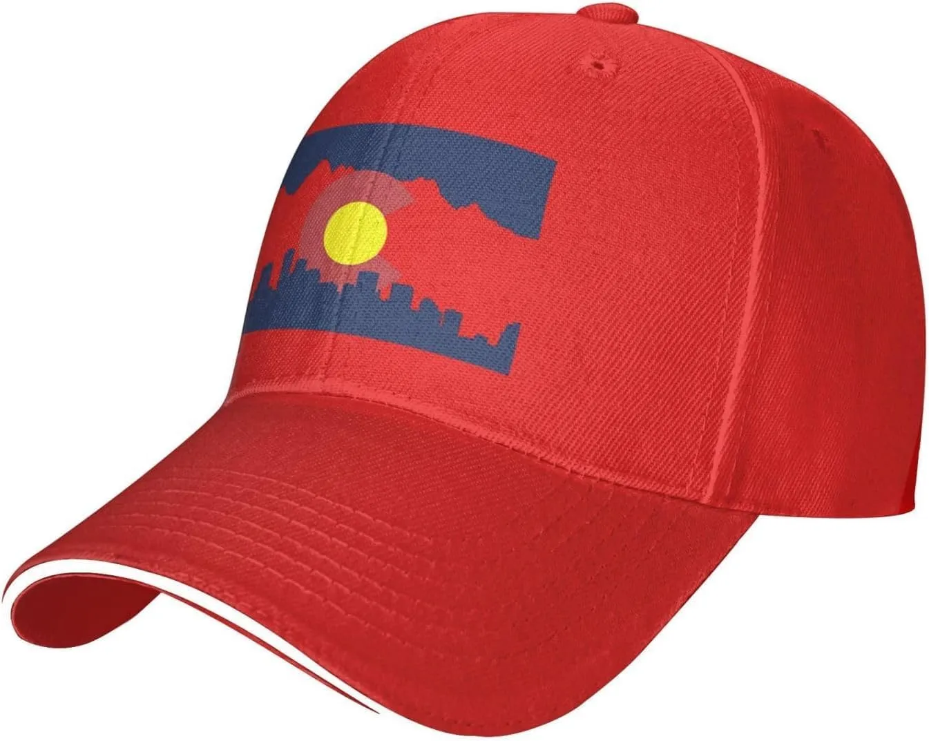 Cap Montaña con La Bandera De Colorado Sombrero Transpirable Sandwich Gorra Moda Baseball Cap para Golf Aire Libre Verano