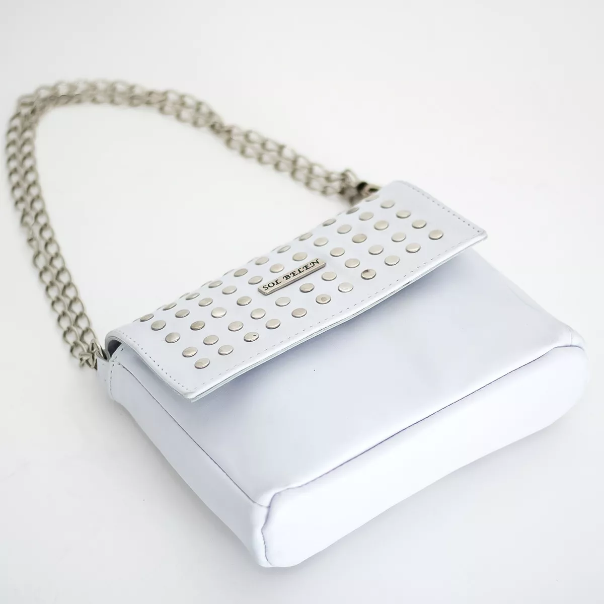 Cartera Bandolera De Cuero Vacuno De Mujer Blanca Moderna  