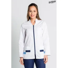 Chaqueta blanca en manga larga con detalles azules