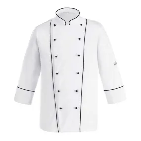 Chaqueta cocina blanca con perfil negro - Egochef