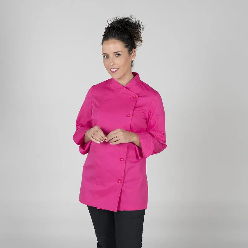 CHAQUETA DE COCINERA CATANIA FUCSIA  GARY'S