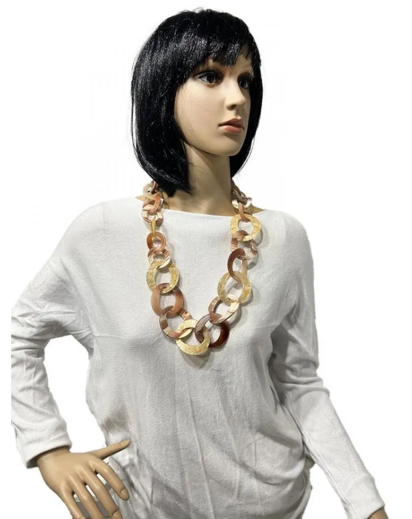 COLLARES BEIGE CON ESLABONES GRANDES IDEAL FONDO DE ARMARIO