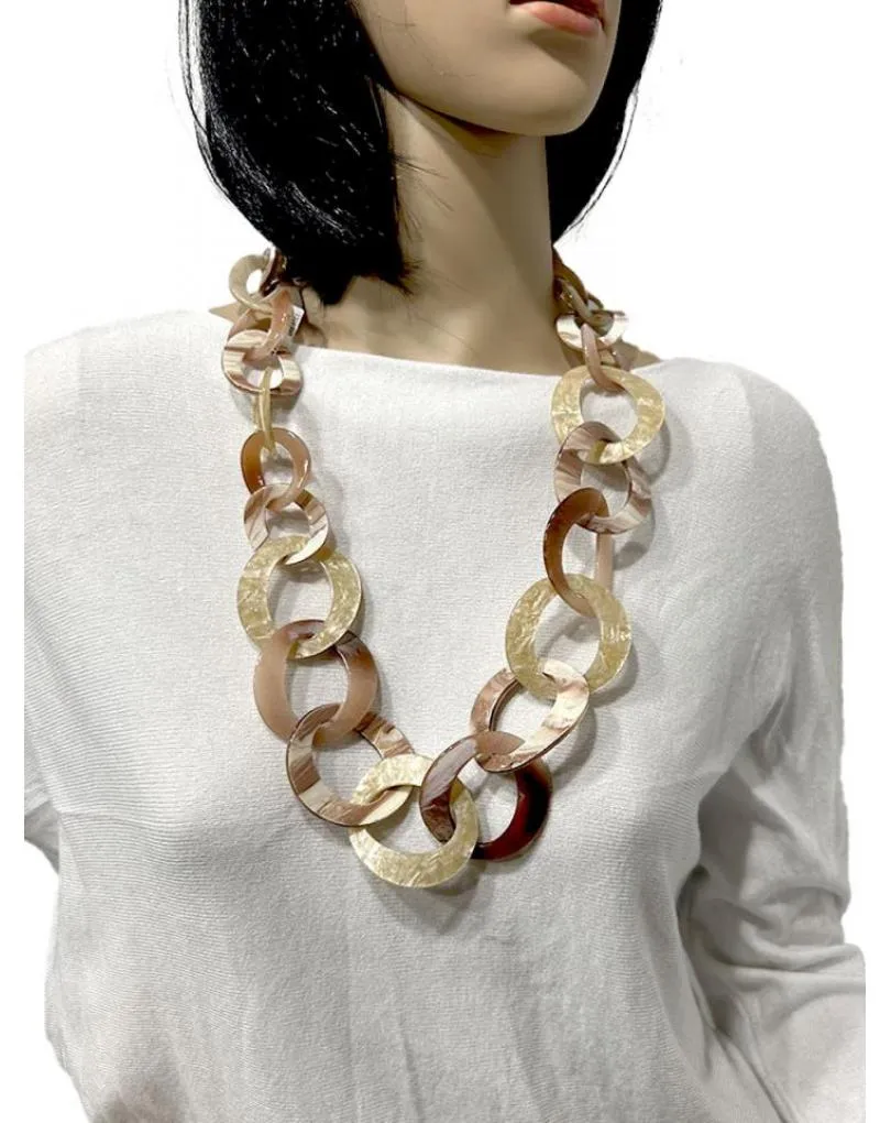 COLLARES BEIGE CON ESLABONES GRANDES IDEAL FONDO DE ARMARIO