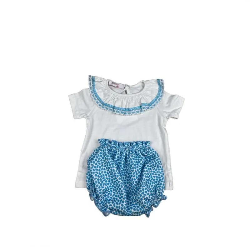 Conjunto bebe celeste pintas